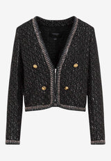 Bouclé Sequin-Embellished Jacket