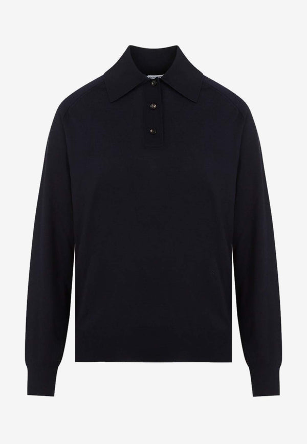 Long-Sleeved Polo Sweater