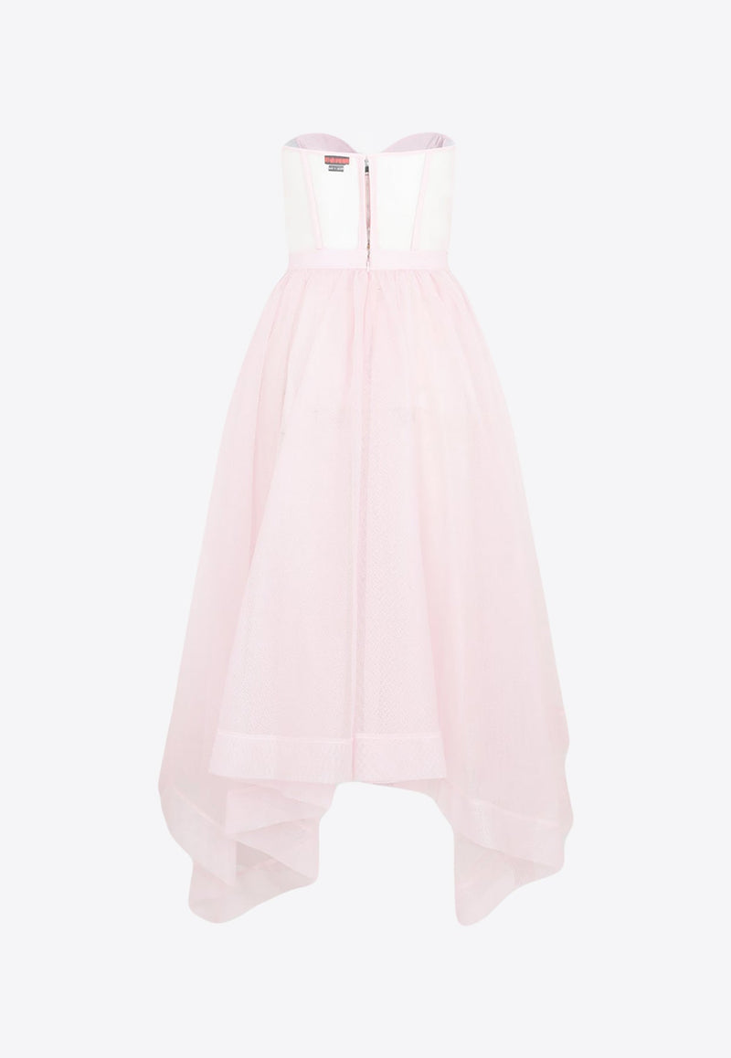 Strapless Tulle Midi Dress