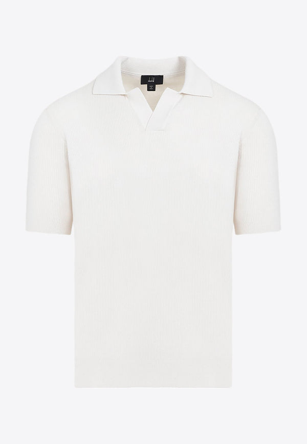 Ribbed-Knit Polo T-shirt