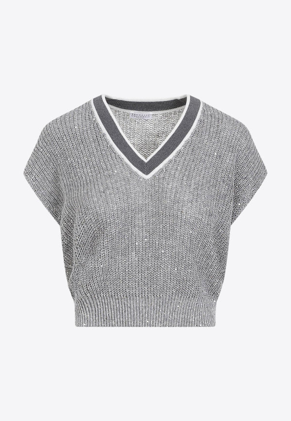 Cropped V-neck Sweater Vest