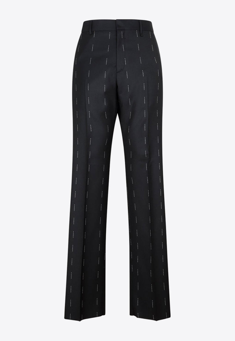 All-Over Logo Tailored Wool Pants