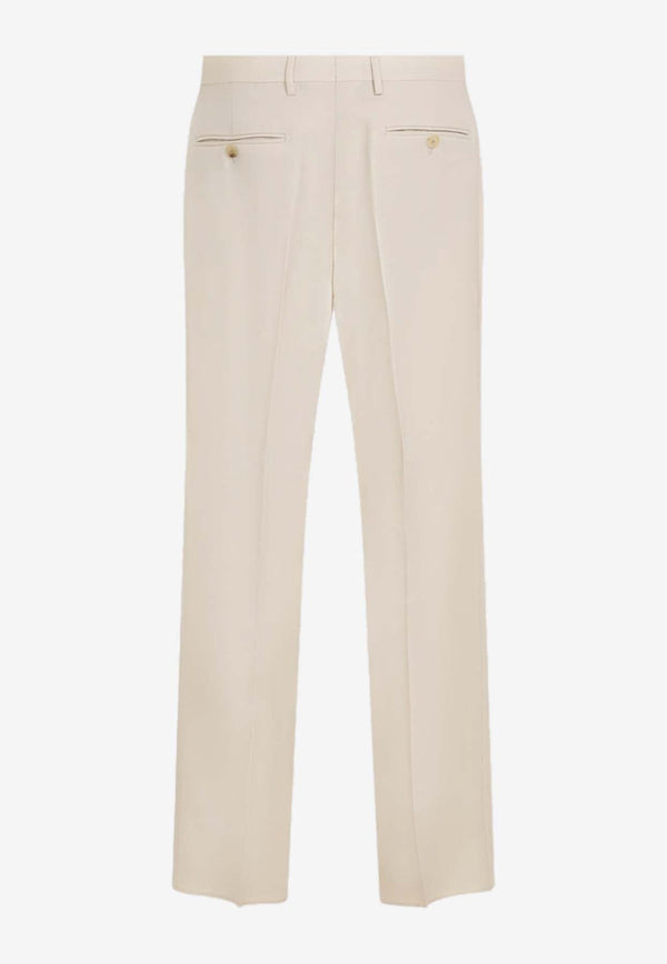 Single Pleat Wool Pants