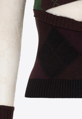 Regenerated Lozenge Knit Crewneck Sweater