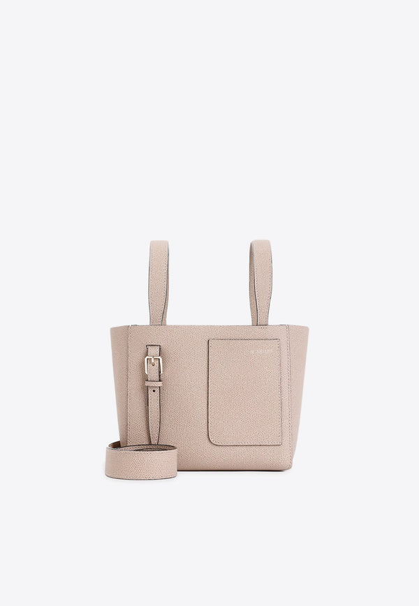 Micro Grained-Leather Bucket Bag