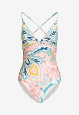 Paisley Sunburst One-Piece Swimsuit