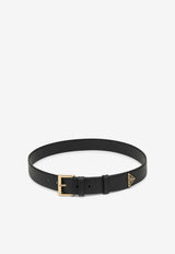 Logo Appliqué Leather Belt