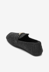 Logo Appliqué Woven Crochet Loafers