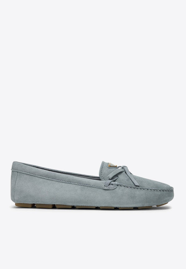 Triangle Logo Suede Loafers