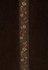 Corduroy Pants with Floral-Band