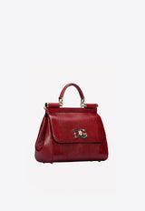 Large Sicily Leather Top Handle Bag with DG Crystal Logo