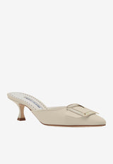 Maysale 50 Pearl Buckle Silk Mules