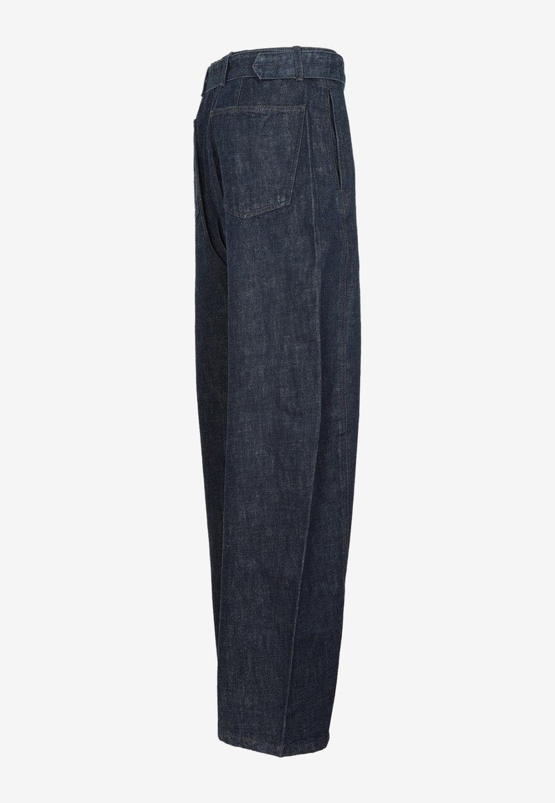 Belted Wide-Leg Jeans