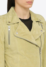 Short Suede Biker Jacket