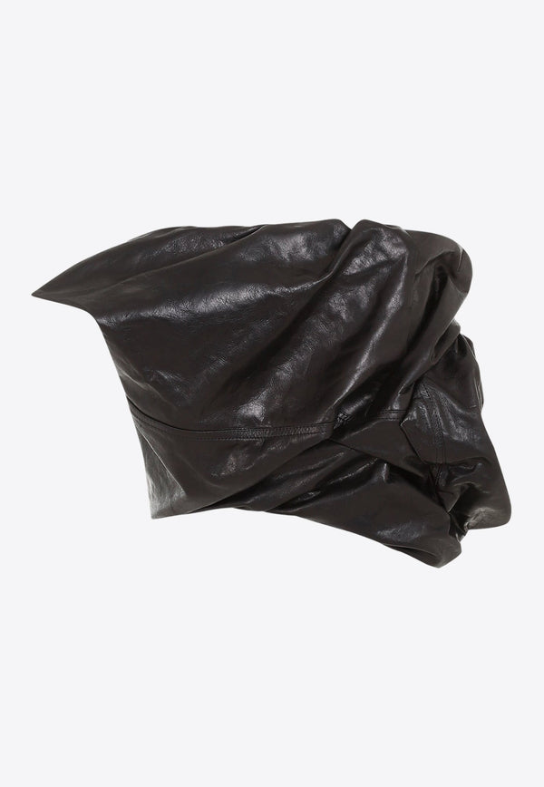 Draper Bustier Top in Leather