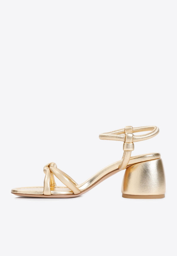 Cassis 60 Sandals in Metallic Nappa Leather