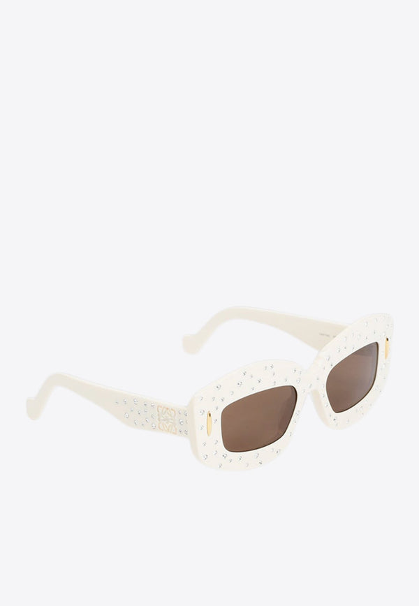 Studded Rectangular Screen Sunglasses