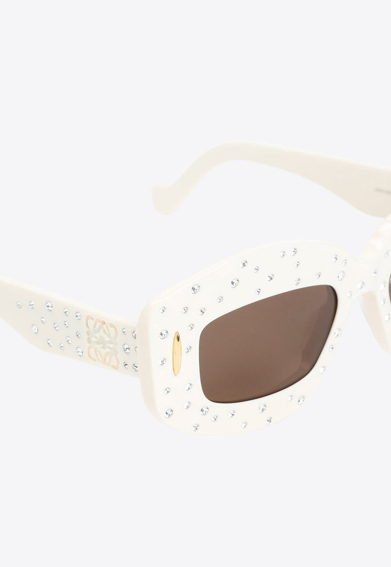 Studded Rectangular Screen Sunglasses