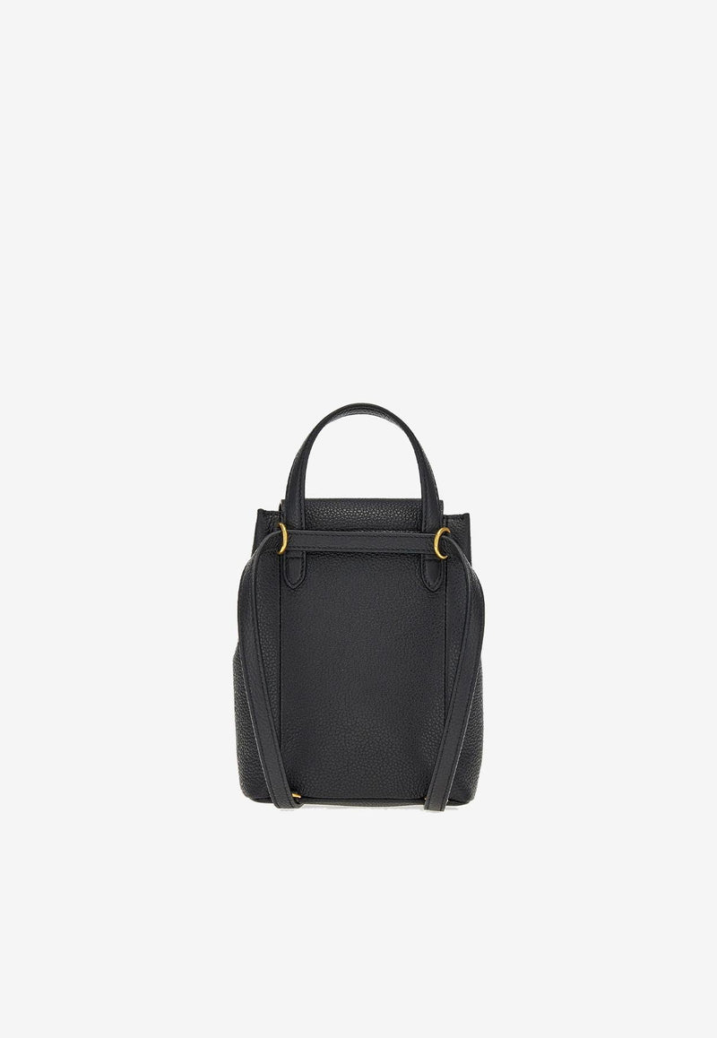 Mini Gancini Backpack in Hammered Leather
