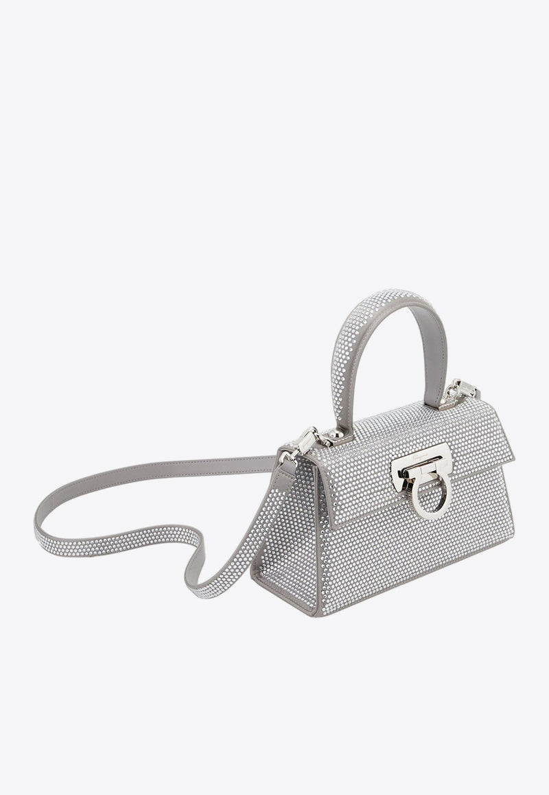 Iconic Crystal-Embellished Top Handle Bag