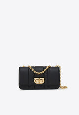 Small Gancini-Buckle Leather Shoulder Bag