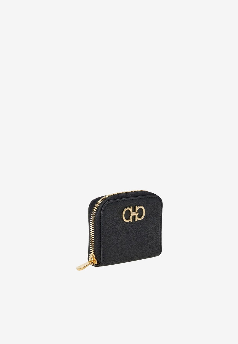 Gancini Zipped Leather Cardholder