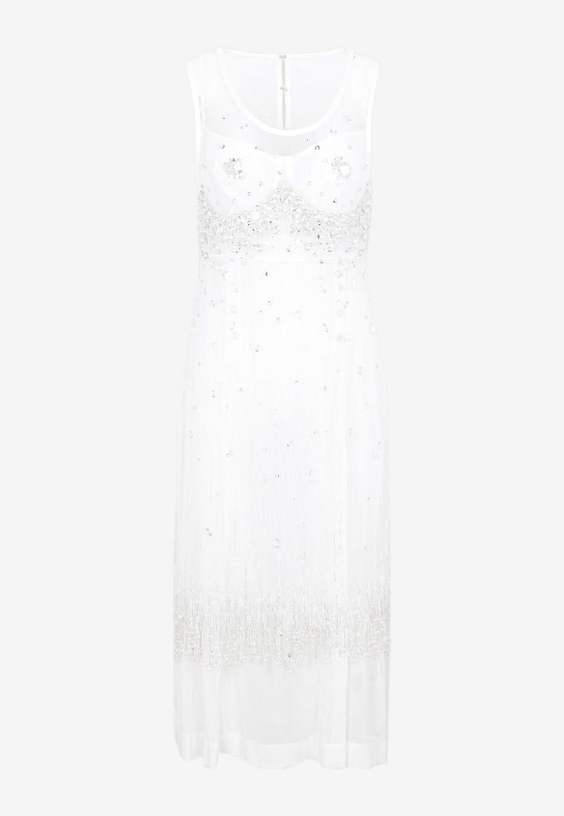 Crystal Embellished Midi Dress