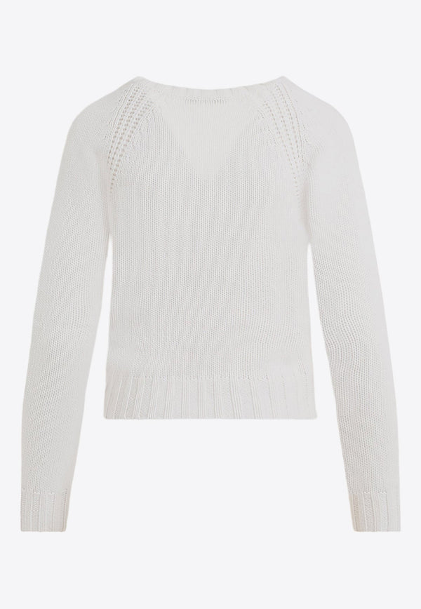 Cancan V-neck Cable Sweater