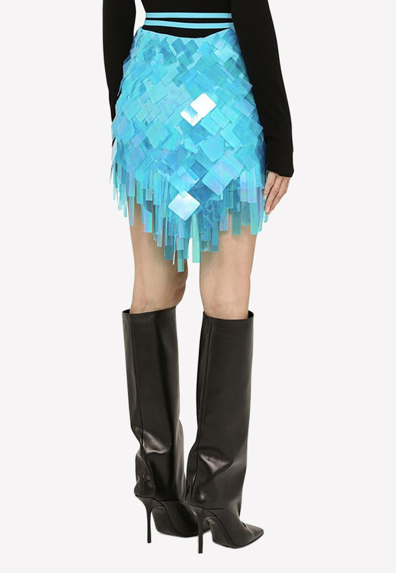 Geometric Sequins Mini Skirt