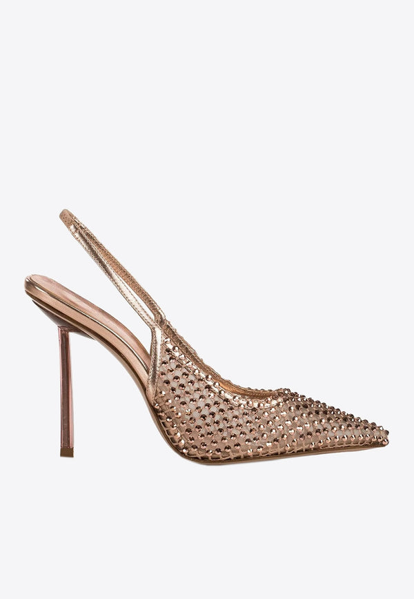 Gilda 100 Crystal Mesh Slingback Pumps