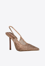 Gilda 100 Crystal Mesh Slingback Pumps