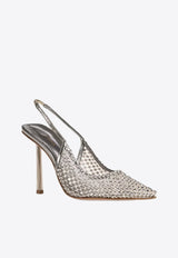 Gilda 100 Crystal Mesh Slingback Pumps