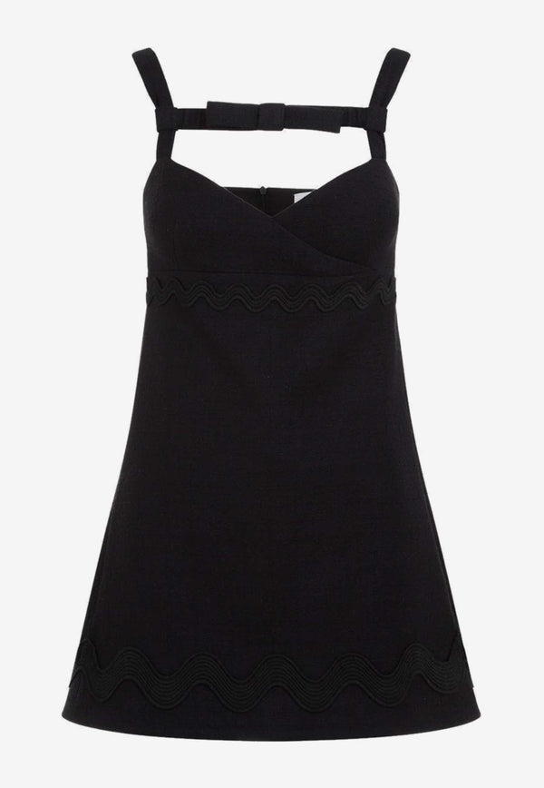 Bow-Embellished Sleeveless Mini Dress