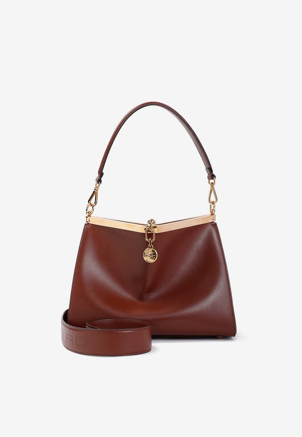 Medium Vela Leather Shoulder Bag