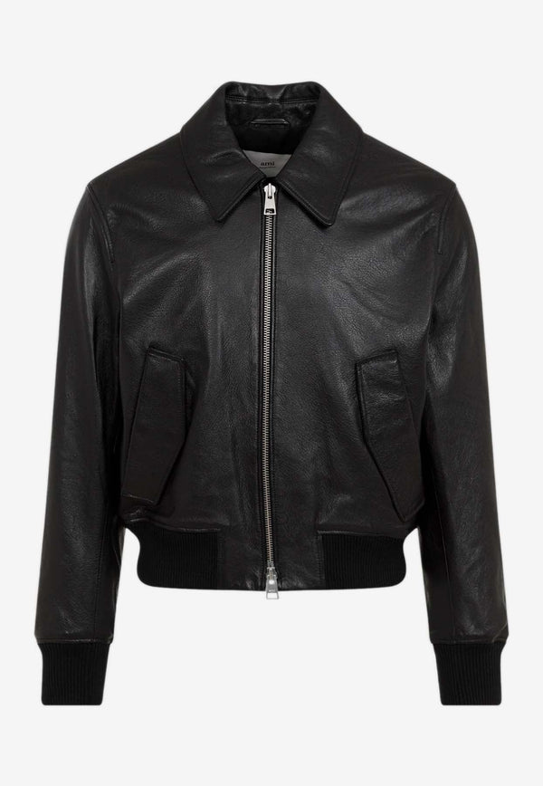 Leather Zip-Up Jacket