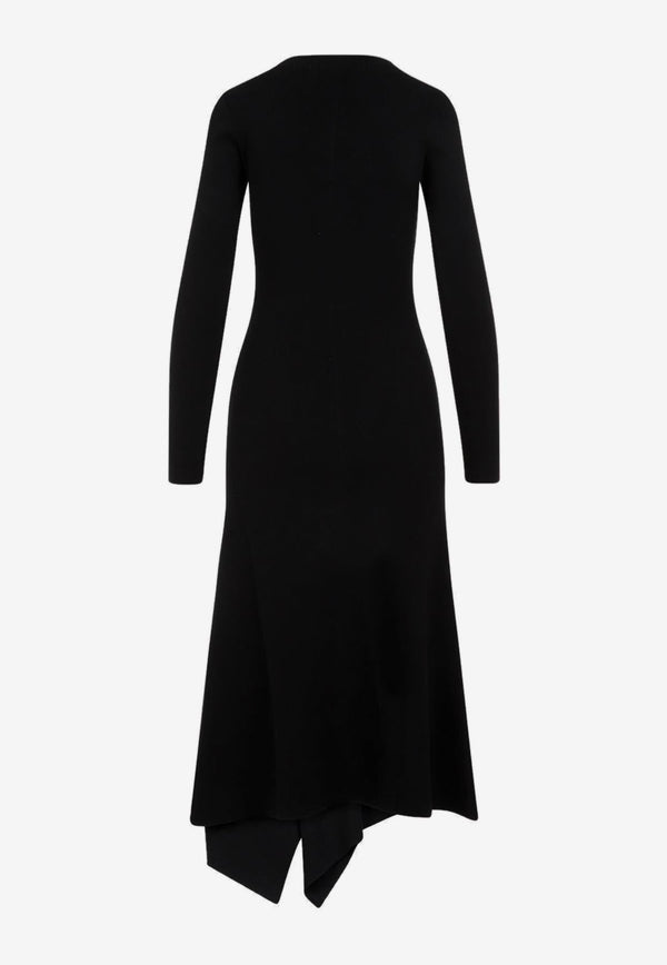 Knitted Asymmetric Midi Dress