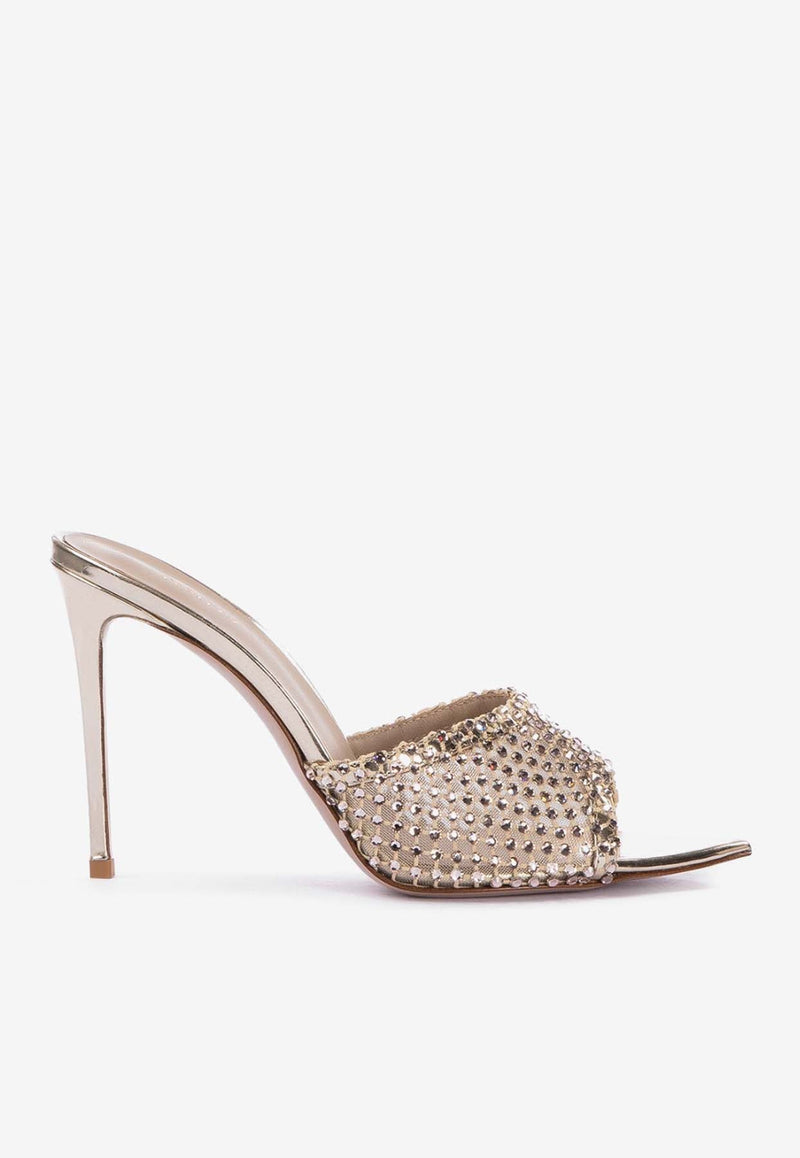 Gilda 110 Crystal-Embellished Metallic Sandals