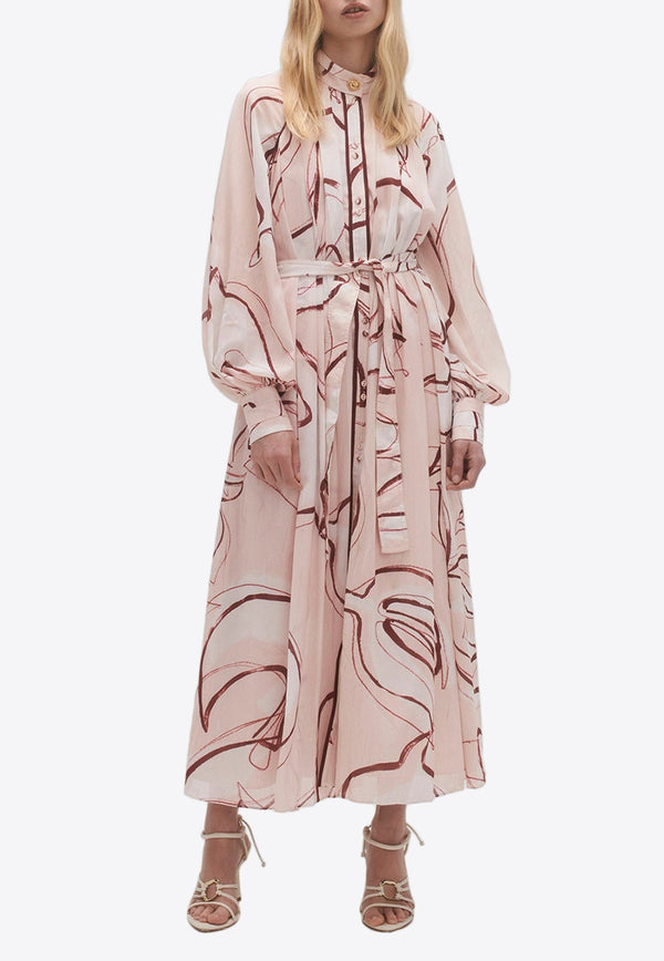 Beatrice Pleated Printed Midi Dress