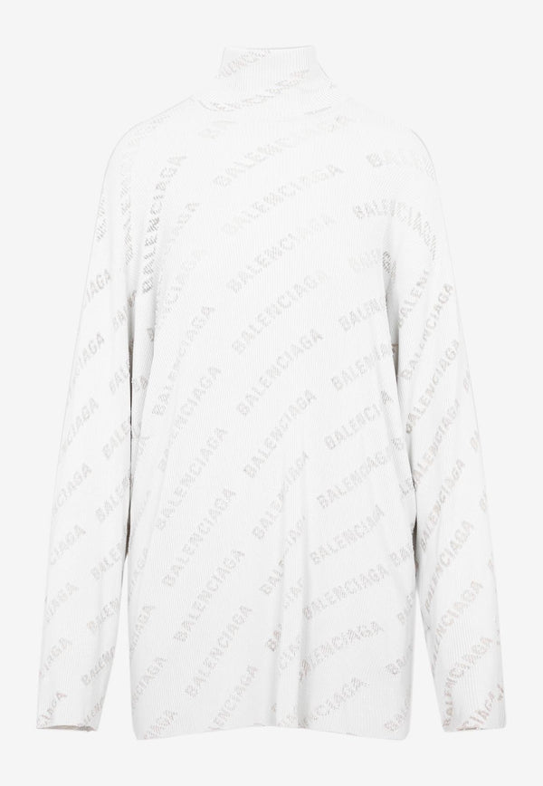 Turtleneck Sweater with Logo-Print