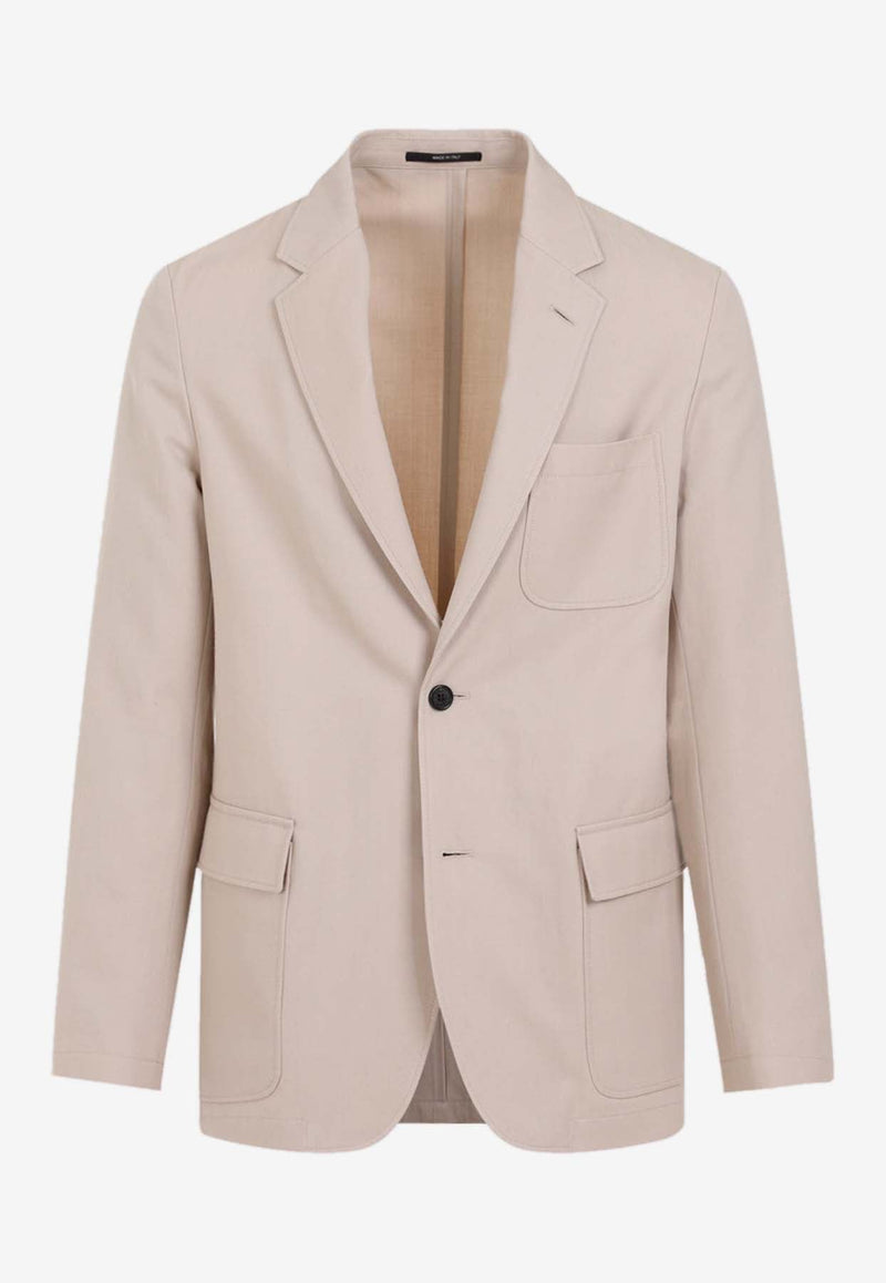 Single-Breasted Wool-Blend Blazer