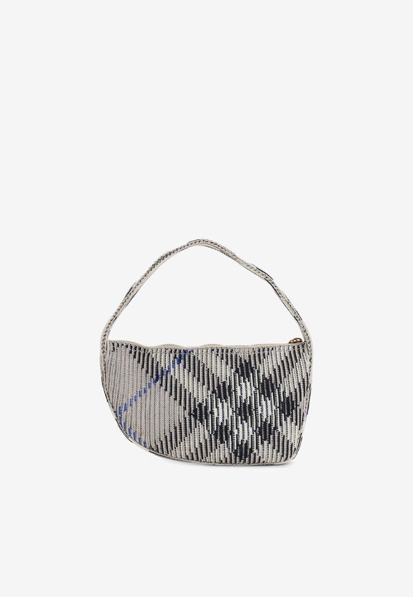Mini Check Knitted Top Handle Bag