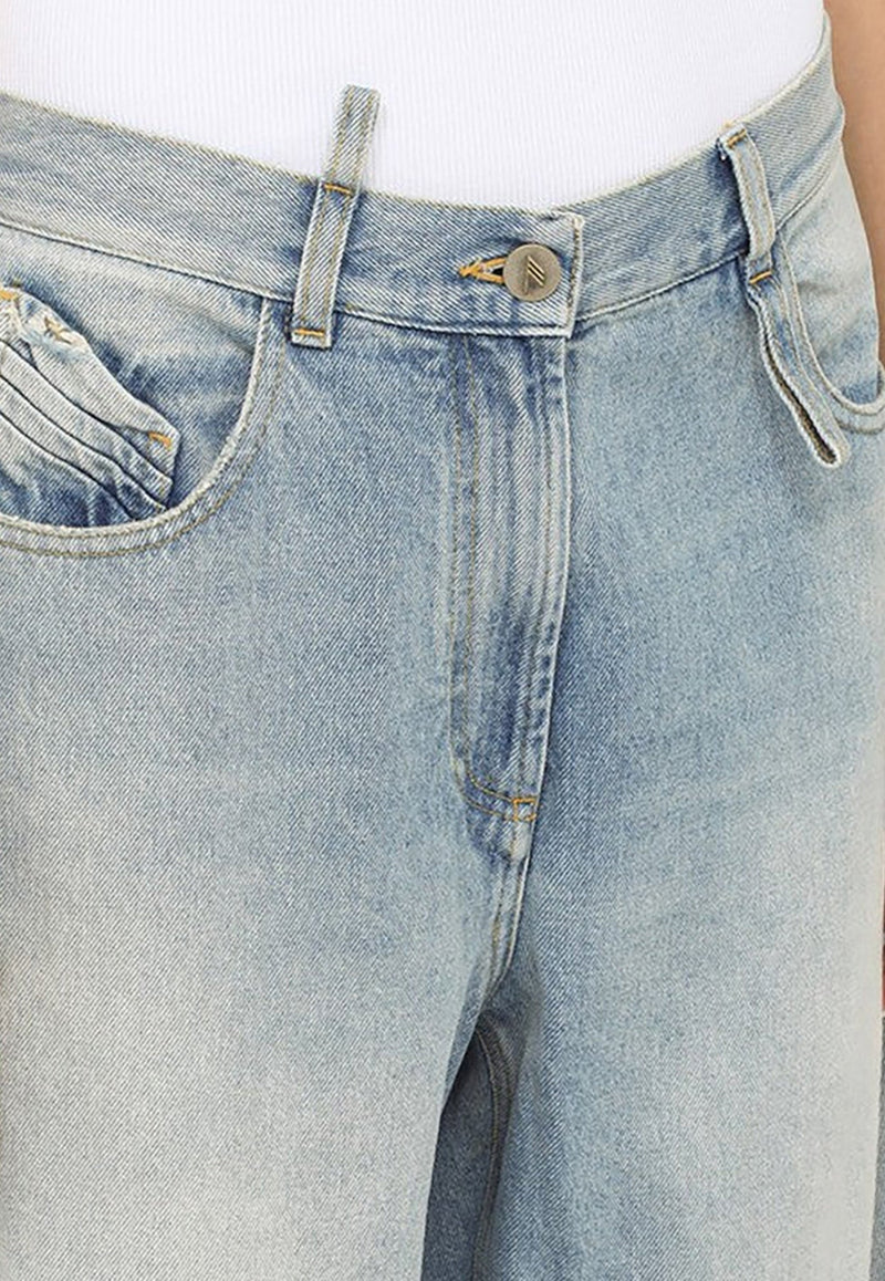 Wide-Leg Jeans with Cut-Out Detail