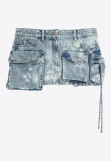 Fay Mini Cargo Denim Skirt