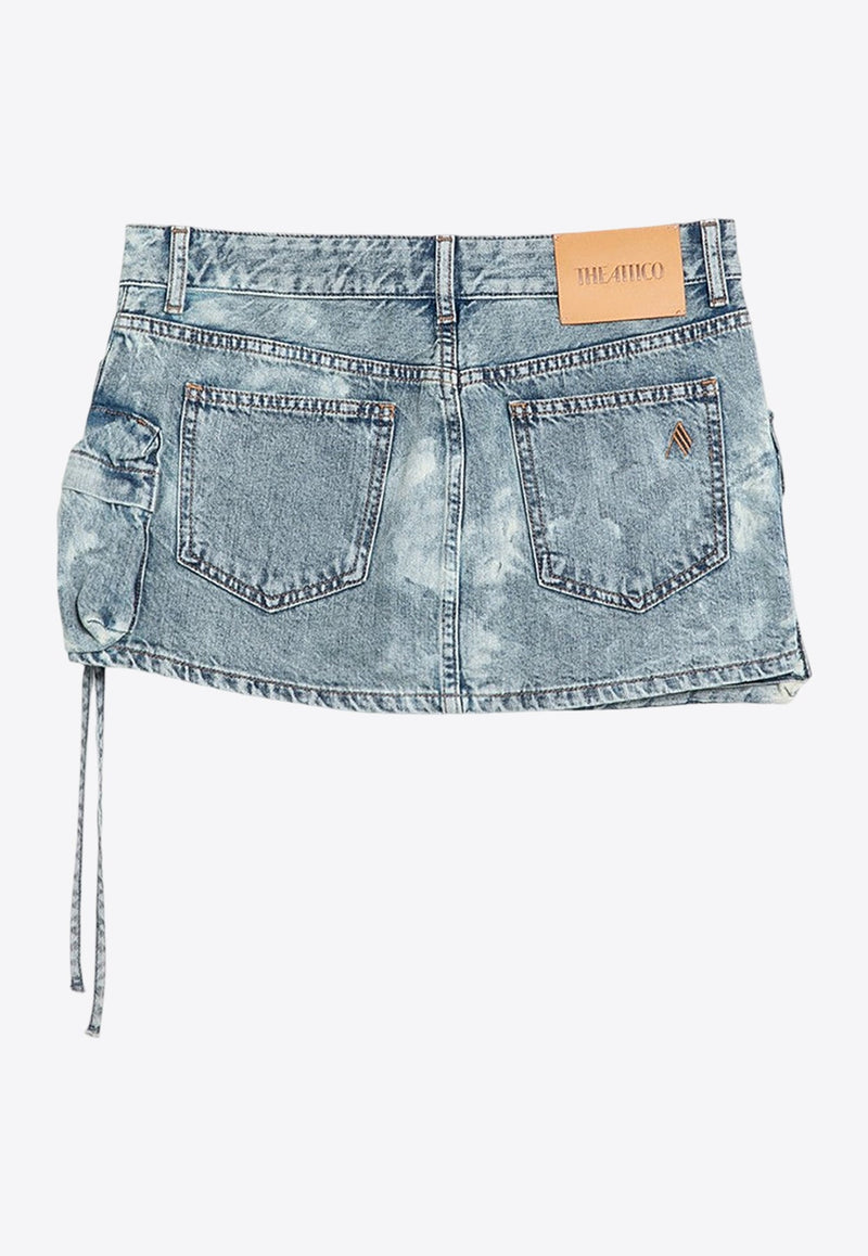 Fay Mini Cargo Denim Skirt