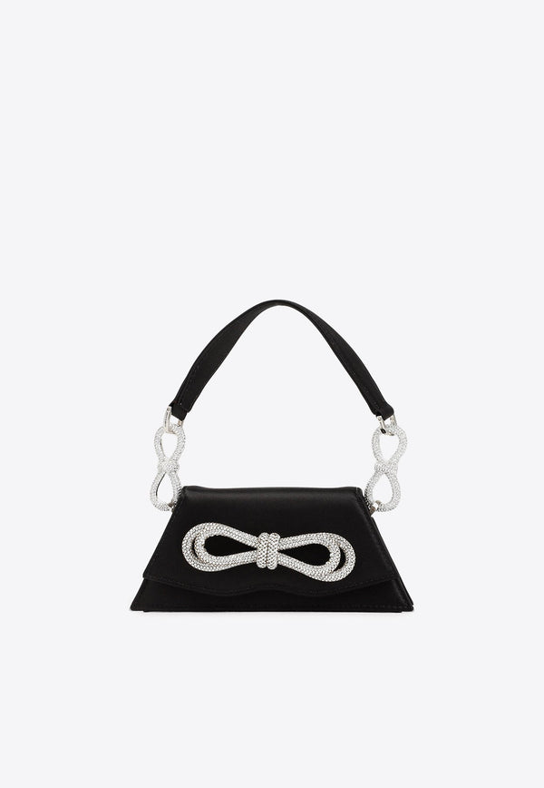 Samantha Double-Bow Satin Top Handle Bag