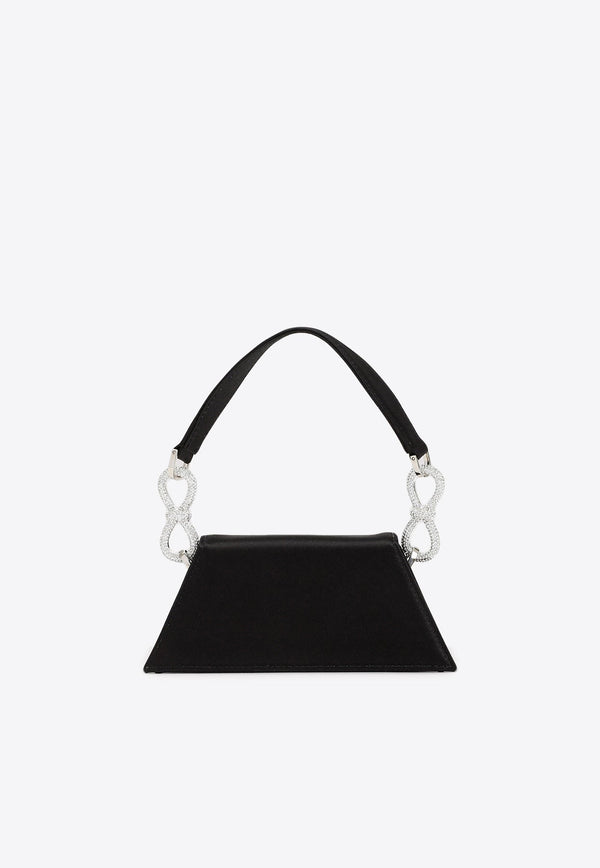 Samantha Double-Bow Satin Top Handle Bag