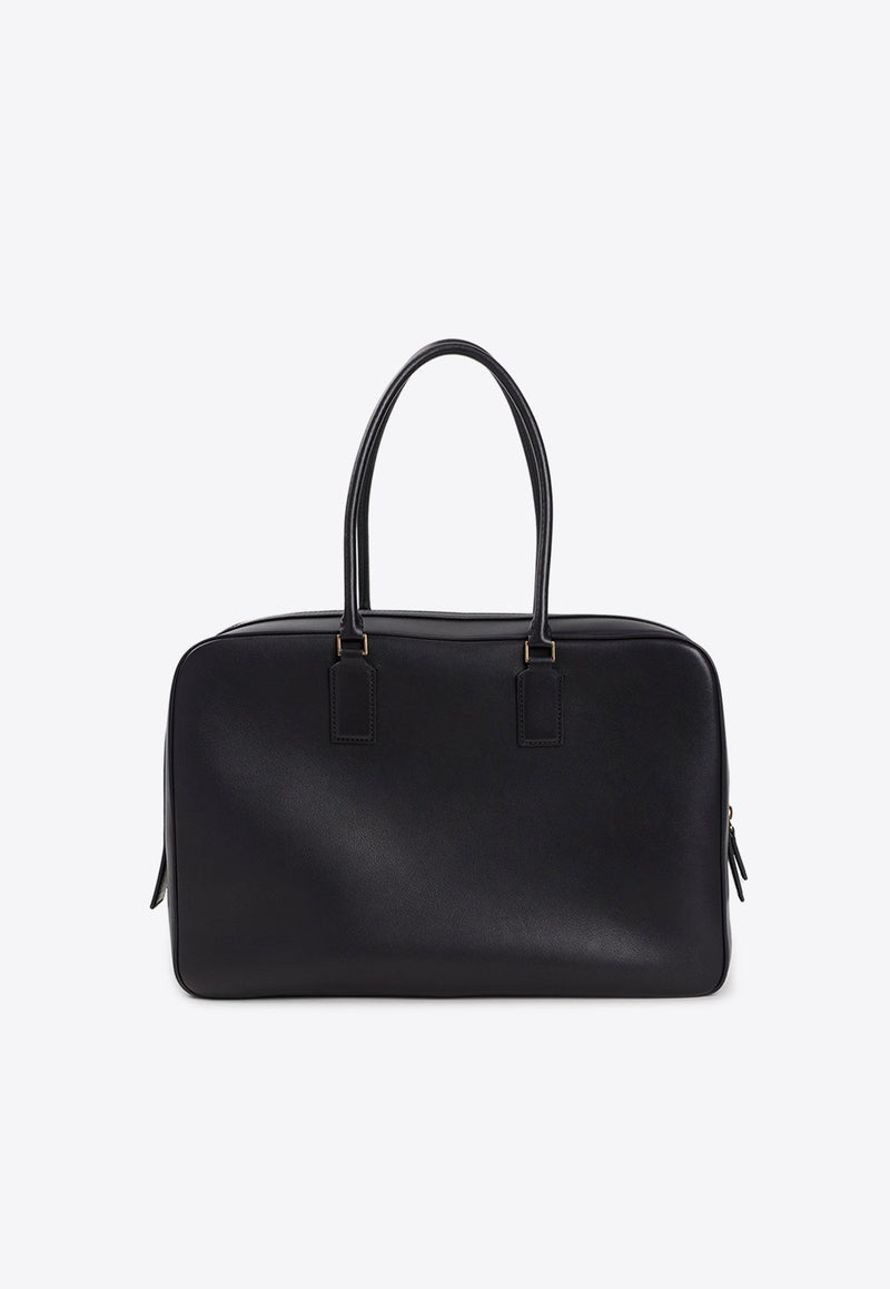 Domino Leather Top Handle Bag