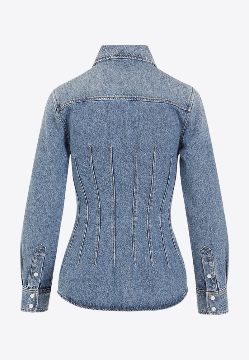 Long-Sleeved Denim Shirt