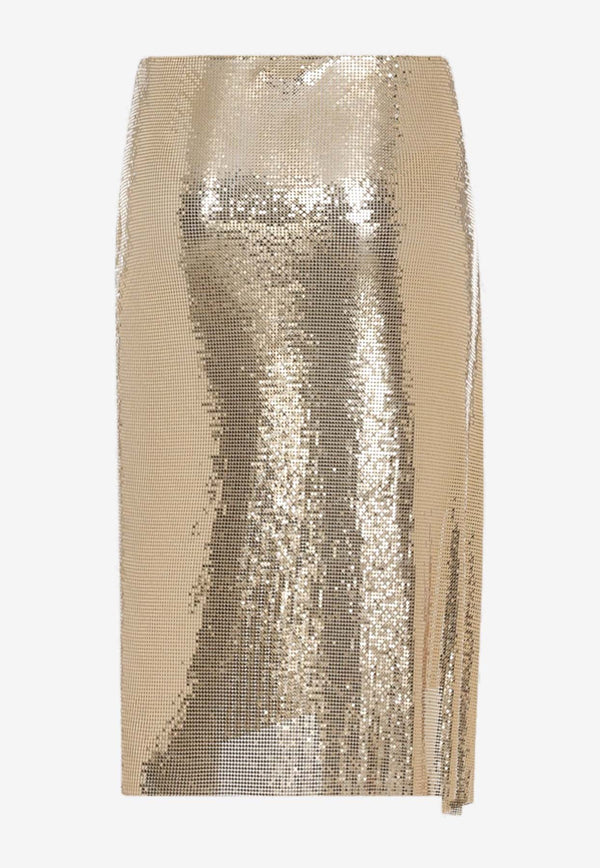 Sequin-Embellished Knee-Length Skirt