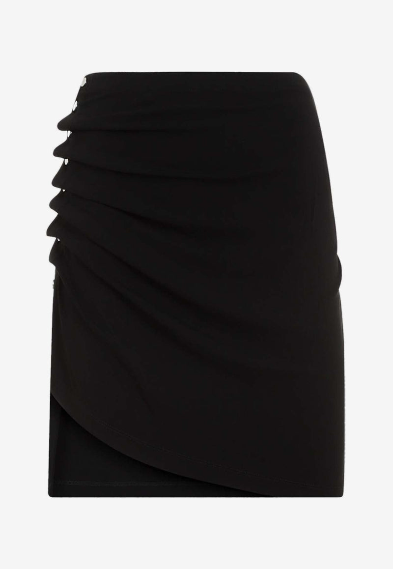 Asymmetric Draped Mini Skirt